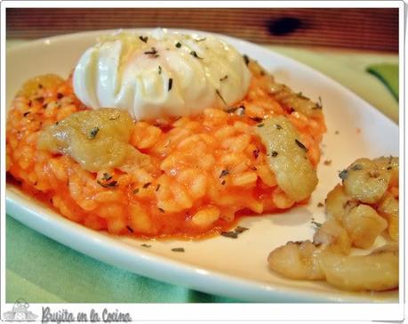 Risotto a la cubana con huevo flor