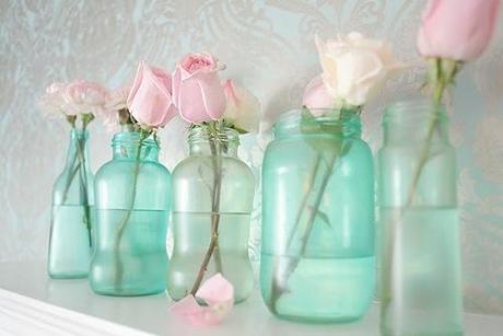 Decorar con botes de vídrio