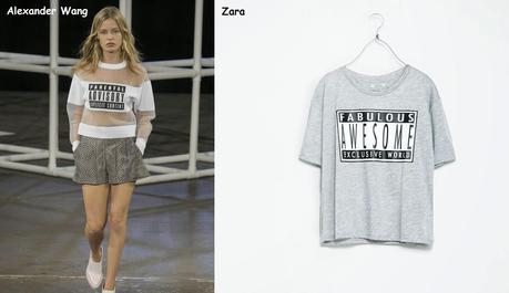 Cazaclones: camiseta Alexander Wang Vs Zara