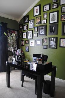 Lindas oficinas en casa en color verde