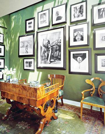 Lindas oficinas en casa en color verde