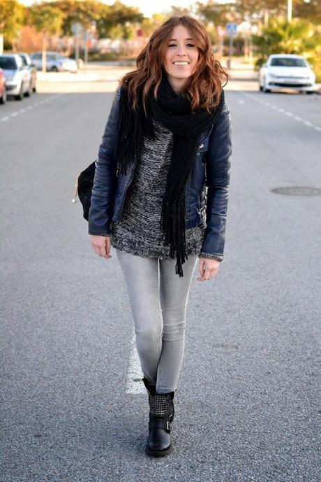 BLACK, GREY AND BLUE