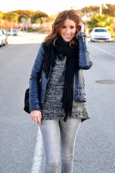 BLACK, GREY AND BLUE