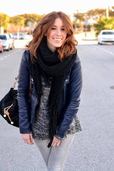 BLACK, GREY AND BLUE