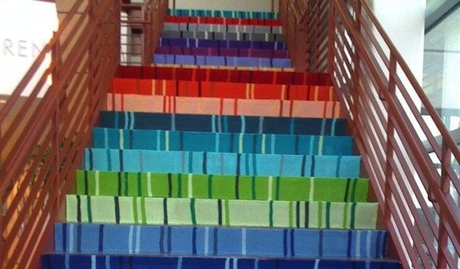 Decoración DIY de peldaños de escaleras tejidos