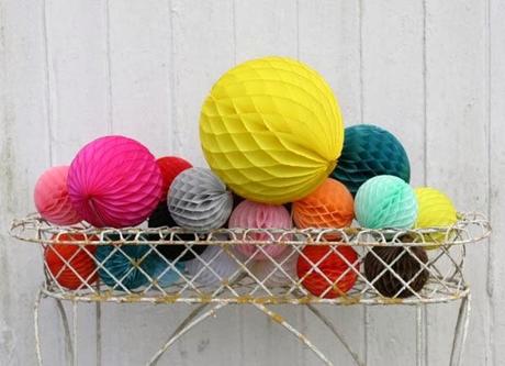 Bolas de papel nido de abeja