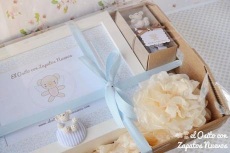 canastilla bebé recién nacido amigurumi osito chupetero marco packaging nacimiento bautizo babyshower regalo handmade