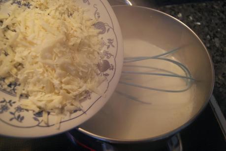 Espaguetis con Salmon, Champinones y Crema de Queso