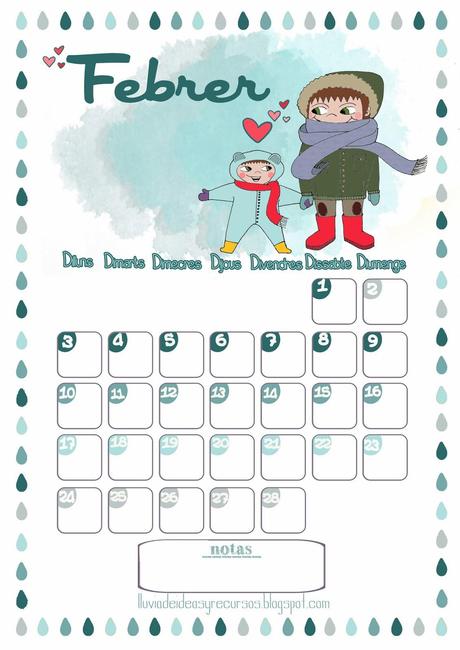 Descargables: Calendario de febrero