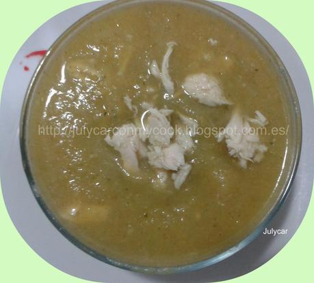 Puré de hinojo y pollo