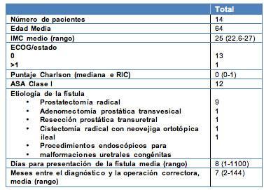 Manejo quirúrgico de las fístulas rectourinarias por vía transrectal sagital posterior Manejo quirúrgico de las fístulas rectourinarias por vía transrectal sagital posterior