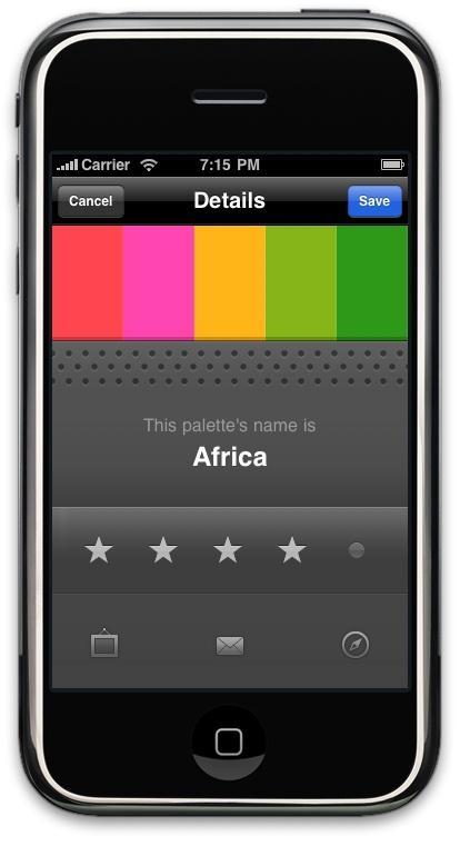 Paletteeditorwithiphone in Color Stream: a Free iPhone App For Web Designers