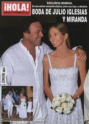 La boda de Julio Iglesias y Miranda, vestida por Oscar de la Renta, en portada de Hola