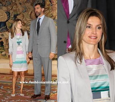 Los Príncipes conceden varias audiencias en La Zarzuela. El look de Dña. Letizia