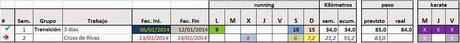 Maratón de Madrid 2014 - Semana 1, Transición - diario de entrenamiento