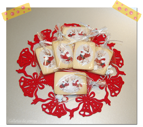 Galletas decoradas con papel de azúcar: mis chihuahuas-Papa Noel