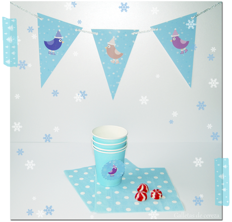 Kit de fiesta: pajaritos en Navidad