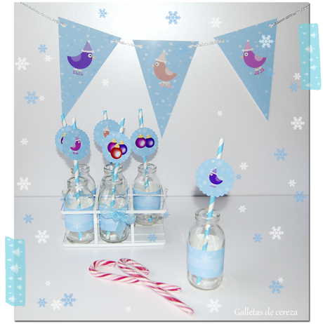 Kit de fiesta: pajaritos en Navidad