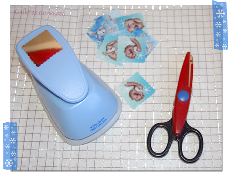 Galletas decoradas con papel de azúcar: conejitos de invierno