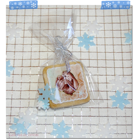 Galletas decoradas con papel de azúcar: conejitos de invierno