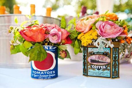 Decorar bodas con latas