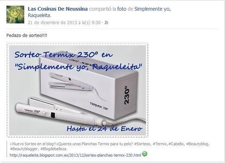 Y la ganadora de las Planchas Termix 230º es..... Y la ganadora de las Planchas Termix 230º es.....