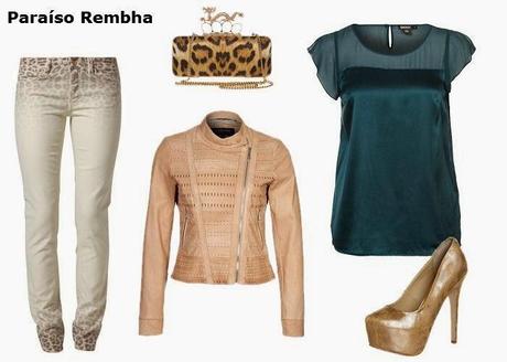 Look Cazadora Cuero Beige