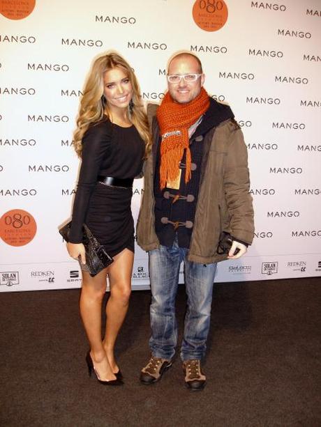En el photocall de Mango con la guapísima Sylvie Van der Vaart.