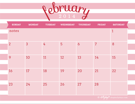 Calendarios imprimibles para Febrero 2014 Calendarios imprimibles para Febrero 2014