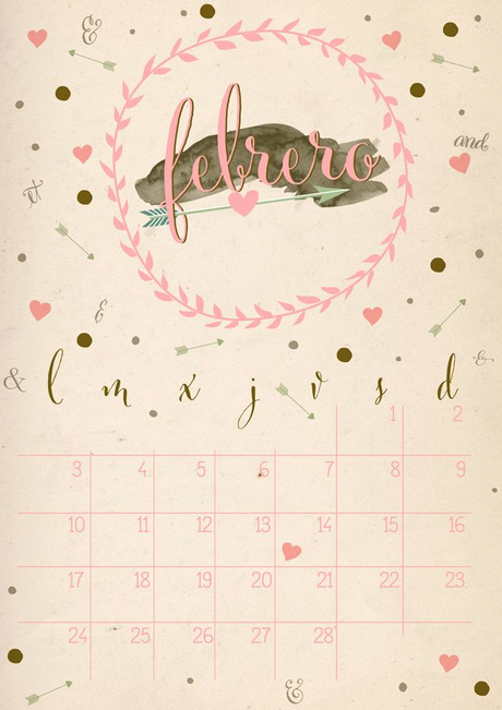 Calendarios imprimibles para Febrero 2014 Calendarios imprimibles para Febrero 2014