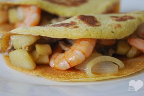 Frixuelos salados de manzana y langostinos (Concurso Solidario de Cocina Typical Spanish y Central Lechera Asturiana)