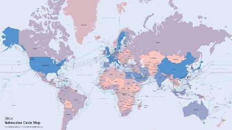 mapa cables submarinos de Internet