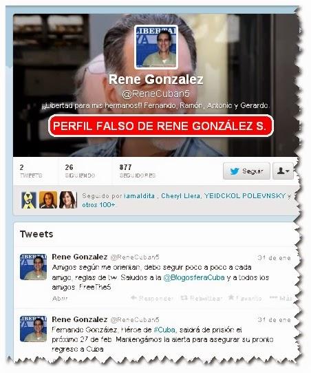 René González Sehwerert tendrá cuenta en Twitter, pero el perfil que está ahora es falso