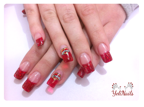 Uñas acrílico cristal en rojo / Nail art para San Valentín. - Paperblog