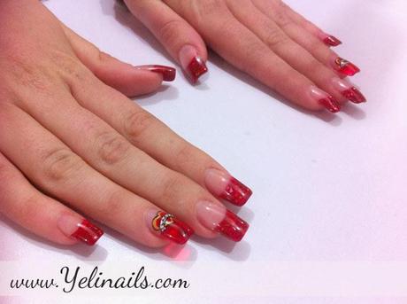 Uñas acrílico cristal en rojo / Nail art para San Valentín. - Paperblog