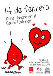 Jornada de donación de sangre, 14feb 18h-21h, c/San Pablo 23, Local