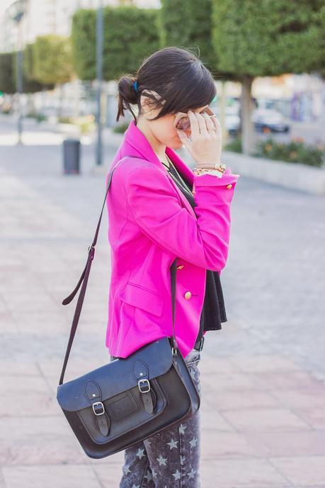 Pink Addict And Star Print Jeans