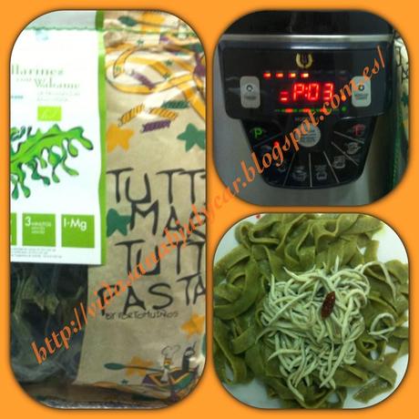 Tallarines con wakame y gulas