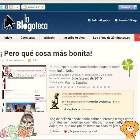 Premios 20Blogs ¿me das tu apoyo con tu voto? Premios 20Blogs ¿me das tu apoyo con tu voto?