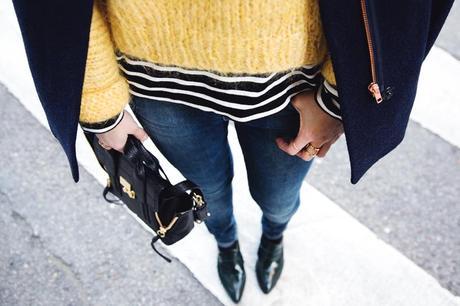 Yellow_Sweater-Striped_Top-Jeans-Flippa_K-Coat-Girissima-Street_Style-Loafers-Outfit-27