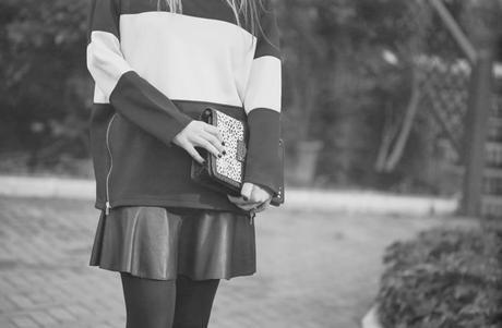 street style barbara crespo keep it black and white stripes sweater fashion blogger outfit casa america madrid