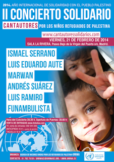 Aute, Ismael Serrano, Marwan, Andrés Suárez, Luis Ramiro y Funambulista cantan por los niños palestinos