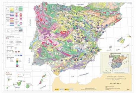 Mapa IGME: Almacenes geológicos potenciales de CO2 en España