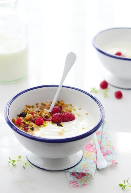 Granola con jarabe de arce y vainilla