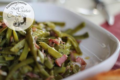 JUDIAS VERDES CON BACON AL PERFUME DE ROMERO