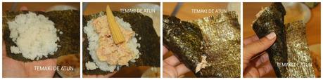 Temakis de atún y mazorquitas de maíz