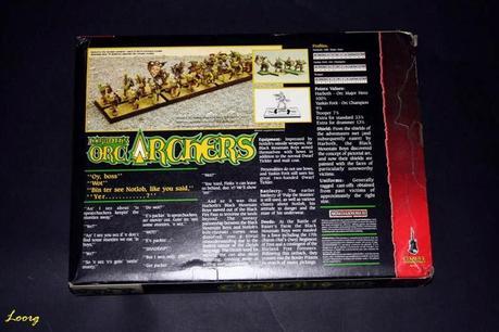 Contraportada de la caja RRD3 - Harboth's Orc Archers 