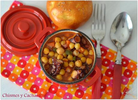 Garbanzos guisados  con pulpo