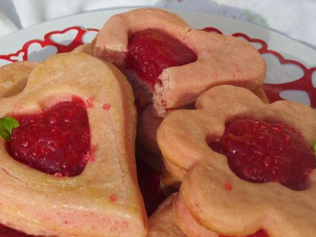 Galletas de mascarpone y coulis de fresa