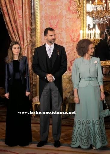 Letizia,  de Felipe Varela, en la Recepción al Cuerpo Diplomático 2014.